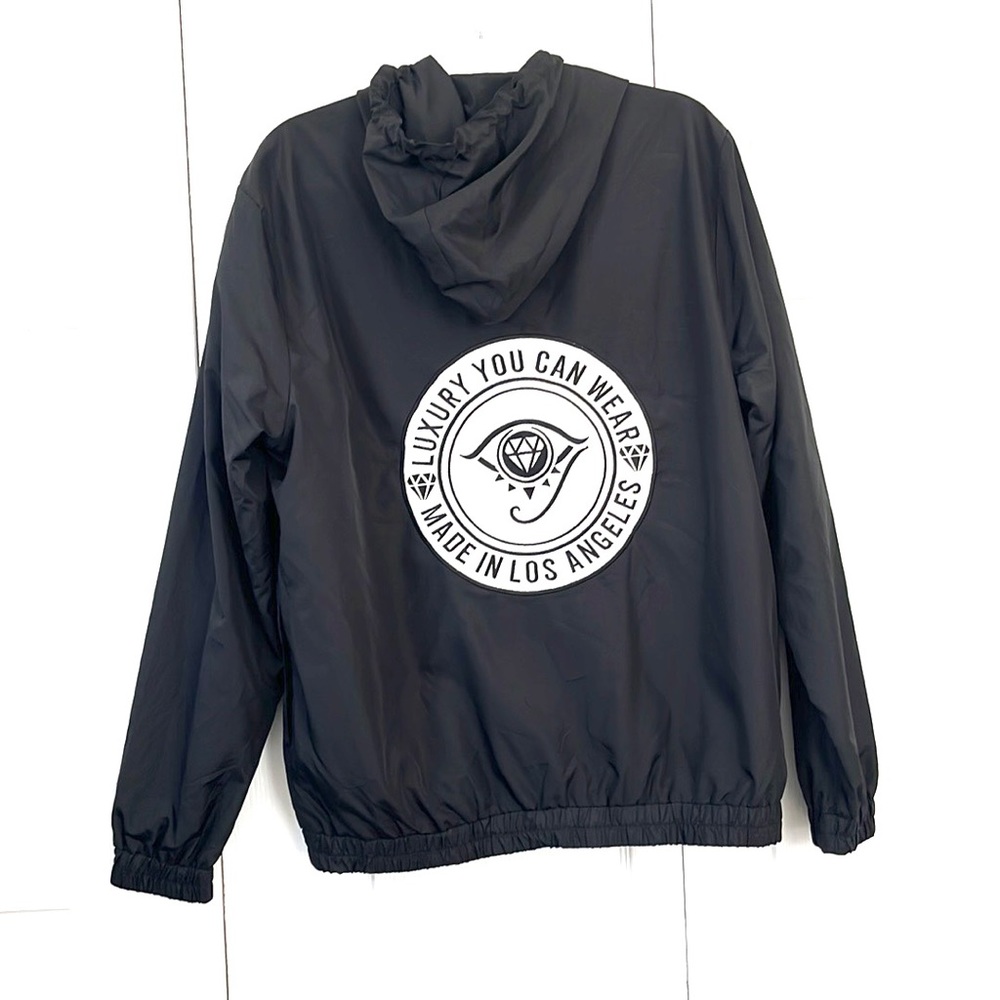 BlueMoon Streetwear Black Windbreaker size Large - Picture 3 of 12